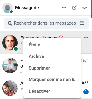 Messagerie étoile LinkedIn